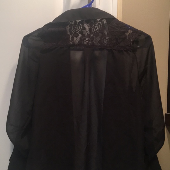 Pacsun sheer black button up blouse - Picture 4 of 4